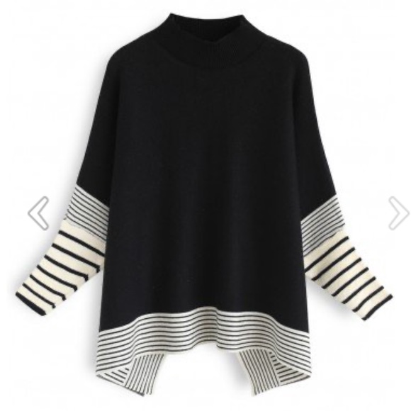 Chicwish Sweaters - Chicwish Womens B&W Stripe Detail Sweater. S-M NWT